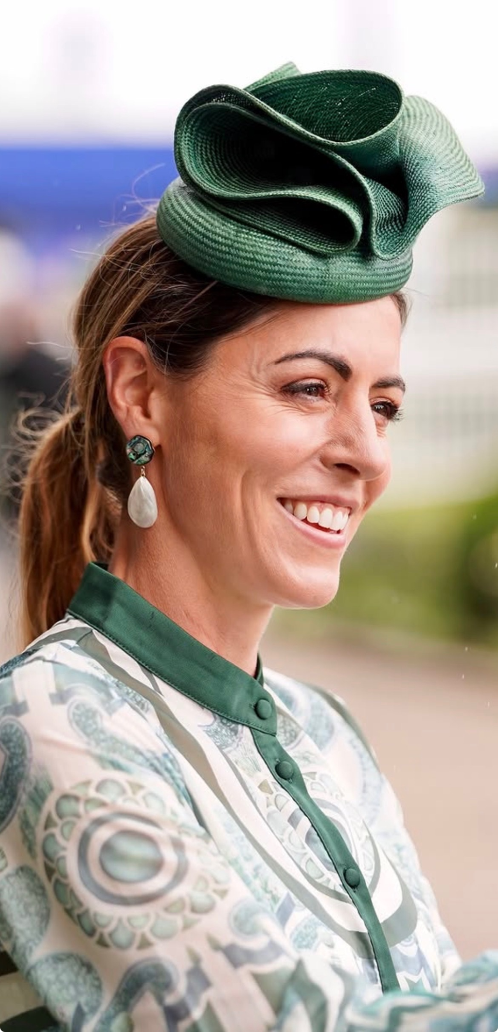 Seen on Presenter Aly Vance at Epsom in June 2026 - Cassis  Abalone Mother Of Pearl Earrings