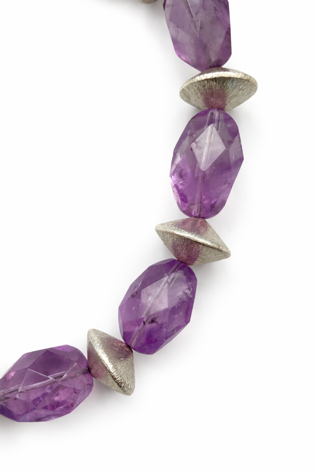 Marseille collection - Amethyst And Silver Plated Necklace