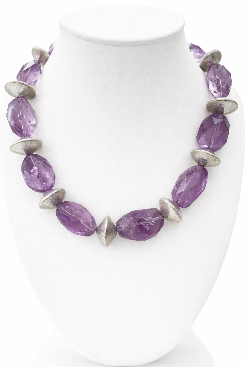Marseille collection - Amethyst And Silver Plated Necklace