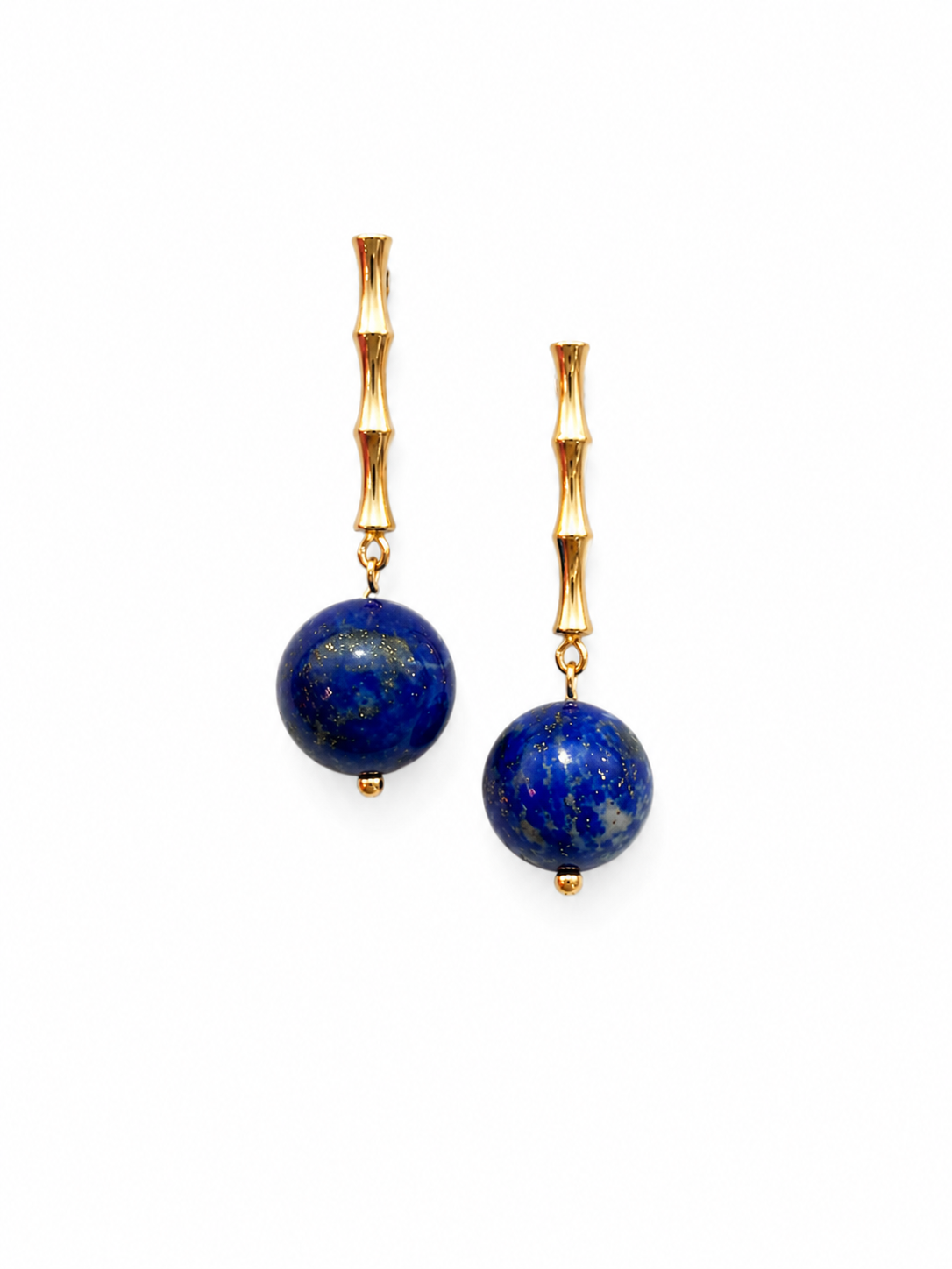 Giverny collection - Les Bambous Earrings With Lapis Orbs