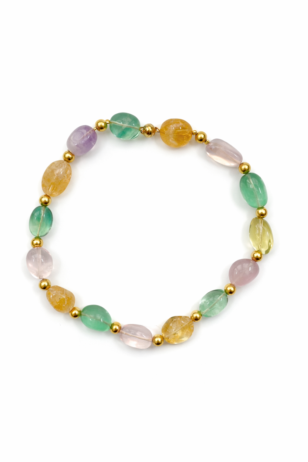 Antibes collection - Necklace In Rainbow Flurorite Cabochons