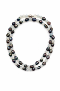 Cassis collection - Long Moonstone And Peacock Pearl Necklace