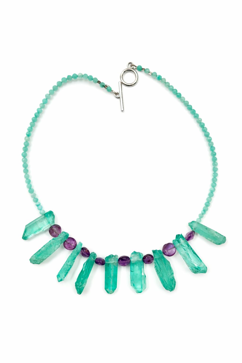 Marseille collection - Calanque Necklace In Amethyst And Rock Sea Glass