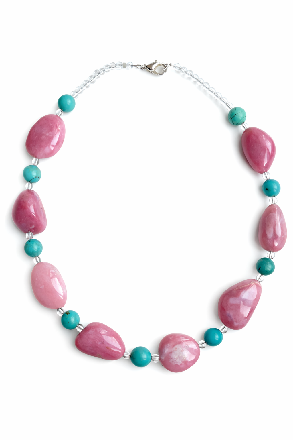 Marseille collection - Pink Opal And Turquoise Necklace