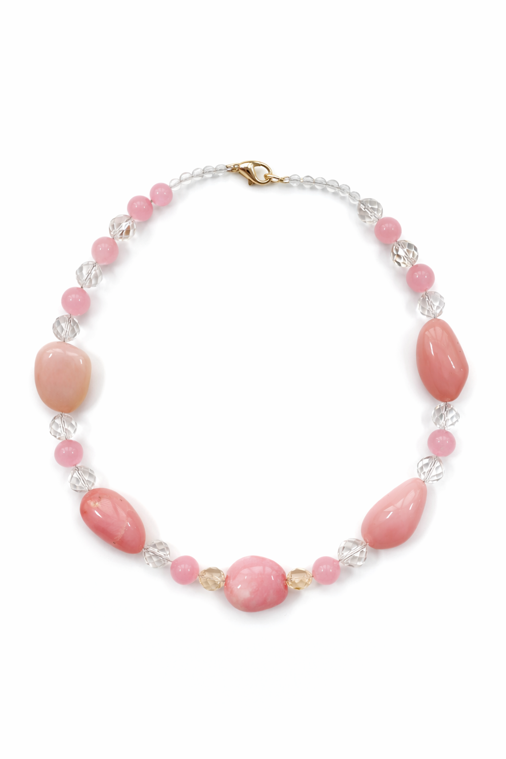 Marseille collection - Pink Opal And Rose Quartz Necklace
