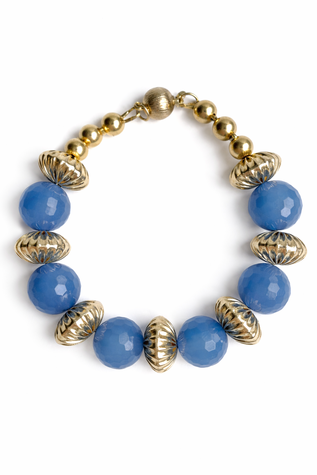 Cassis collection - Blue Agate And Rondelle Beads Bracelet