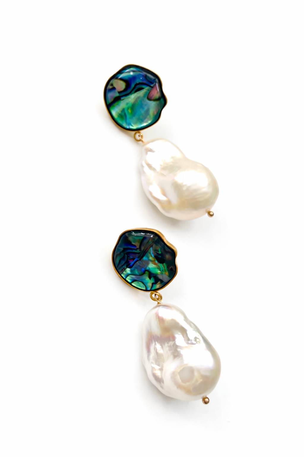 Cassis collection - Abalone Baroque Pearl Earrings