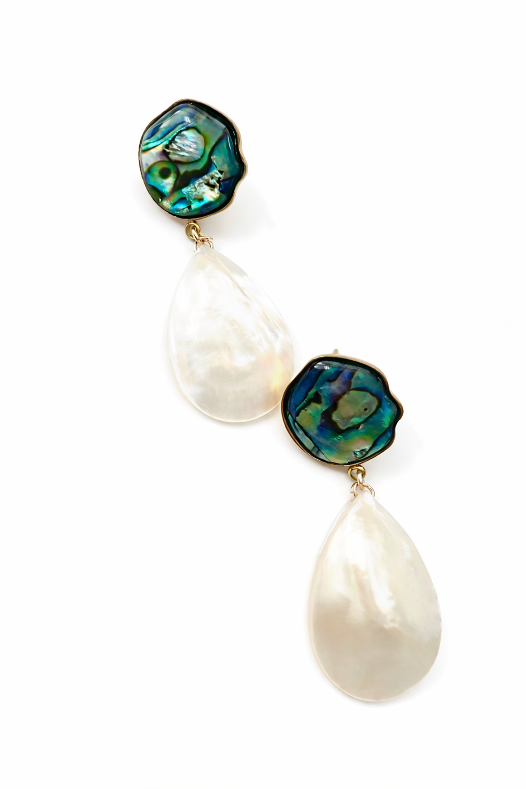 Seen on Presenter Aly Vance at Epsom in June 2026 - Cassis  Abalone Mother Of Pearl Earrings