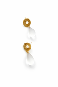 Cassis collection - Le Cercle Earrings In Frosted Clear Murano Glass