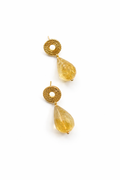 Cassis collection - Le Cercle Earrings With Faceted Citrine Pendants