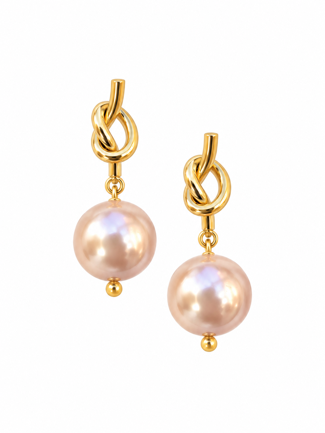 Cassis collection - The Knot Earrings With Peach Pearls