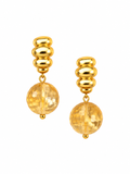 Cassis collection - Croissant Earrings With Citrine Pendants