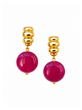 Cassis collection - Croissant Earrings With Pink Pendants