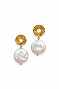 Cassis collection - Le Cercle Earrings With Large Coin Pearls