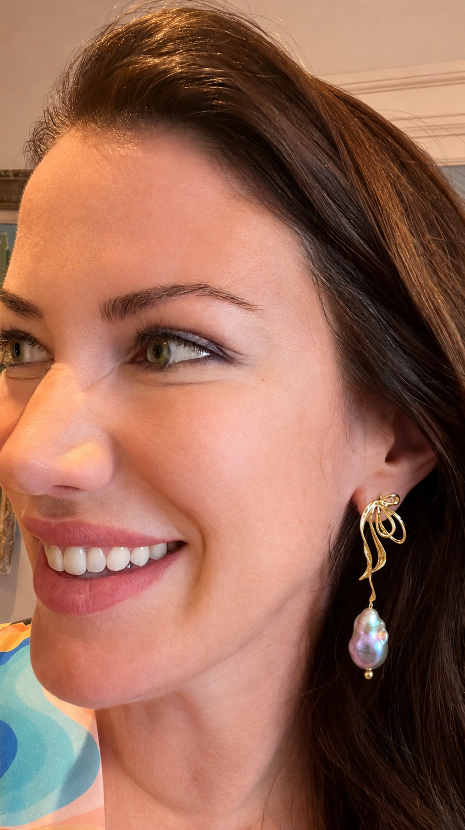 Fontanges collection - Fontanges Earrings With Baroque Fire Pearls