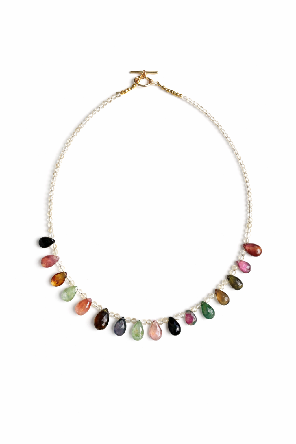 Perigord collection - Golden Tourmaline Raindrop Necklace