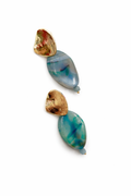 Antibes collection -  Agate And Aquamarine Wave Earrings