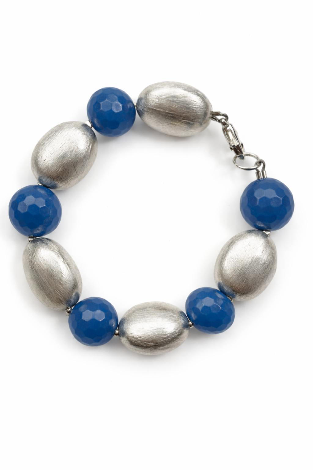 Cassis collection - Brushed Silver And Agate Bracelet