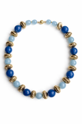 Cassis collection - Statement Aquamarine And Agate Necklace