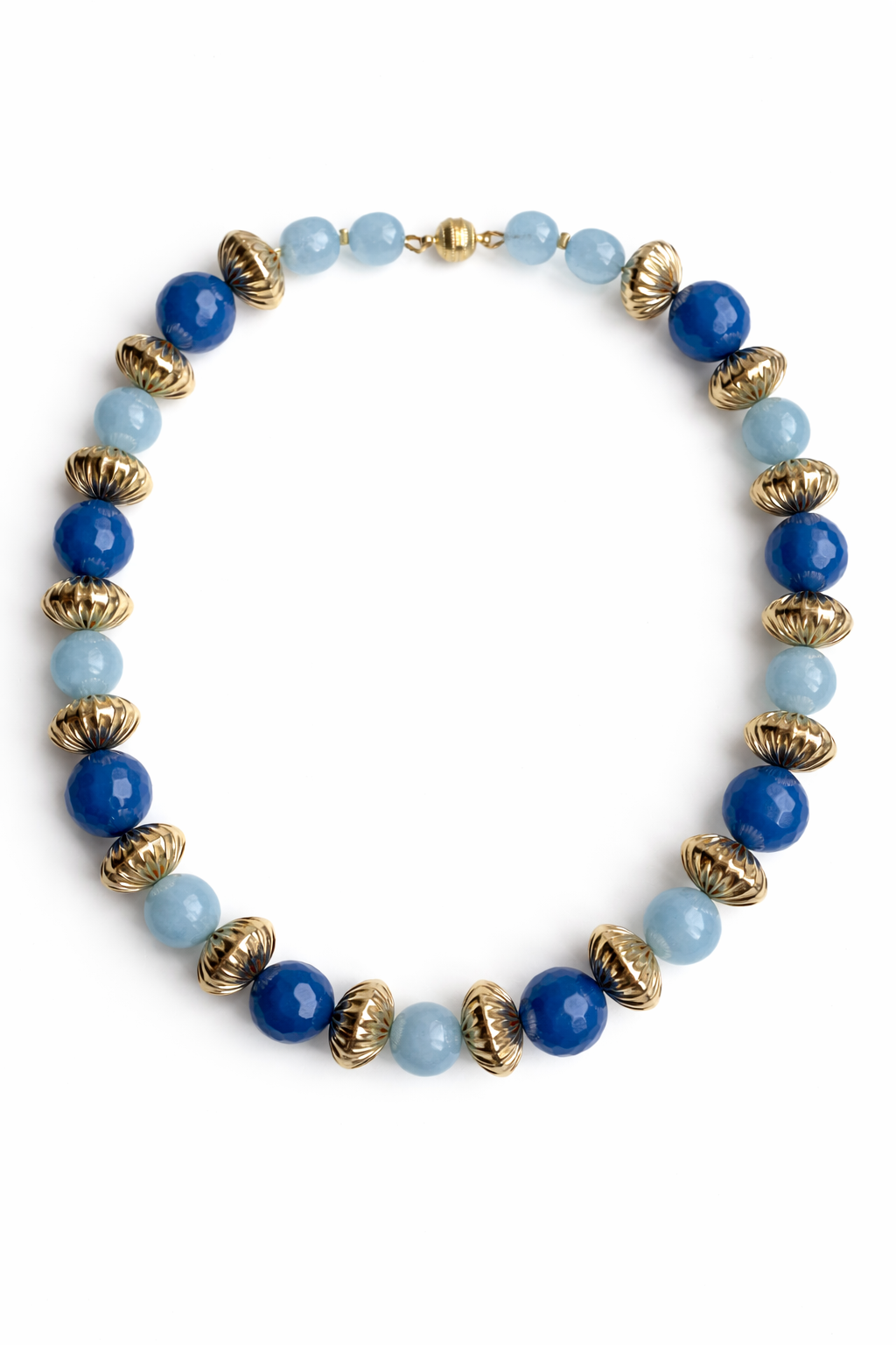 Cassis collection - Statement Aquamarine And Agate Necklace