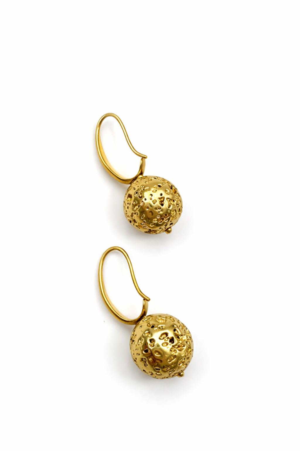 Troyes collection - Gold Lava Orb Earrings