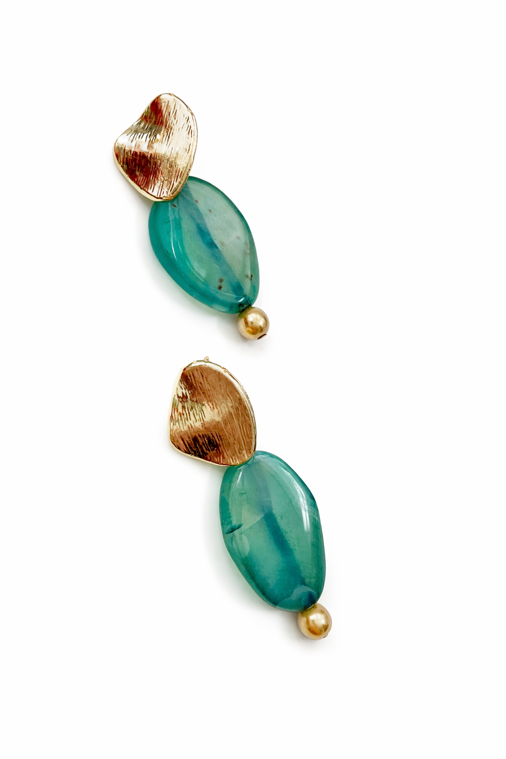 Antibes collection - Agate And Gold Bubble Wave Earrings