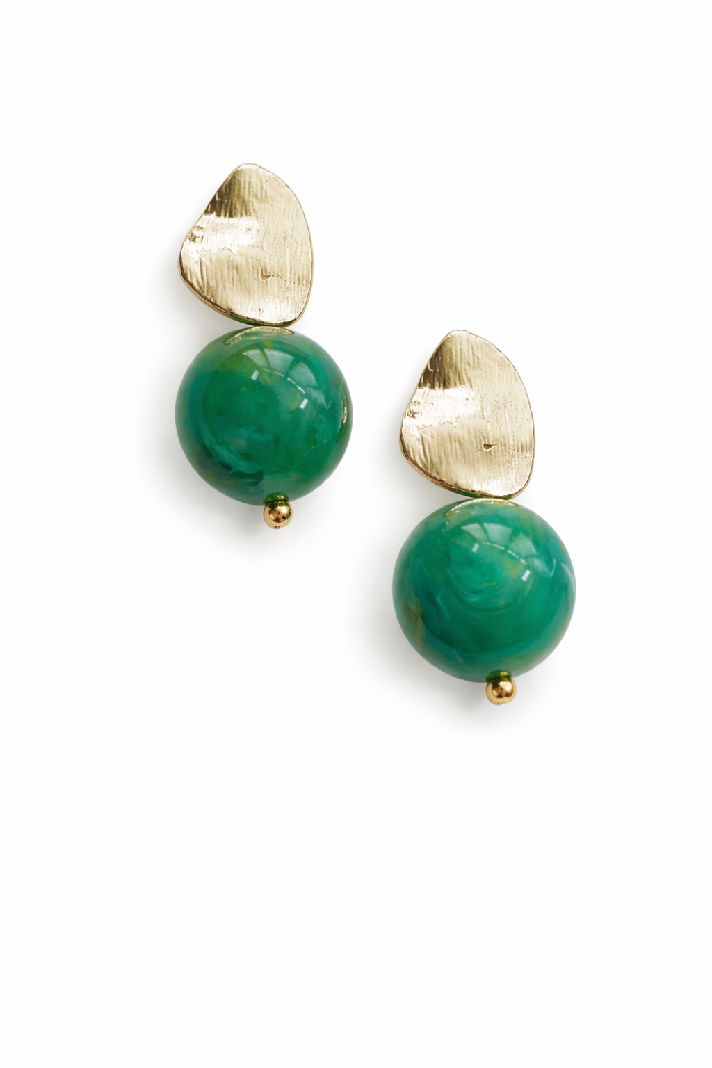 Antibes collection-  Marbled Jade Orb Earrings