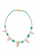 Marseille collection - Calanque Necklace In Pink Opal And Turquoise