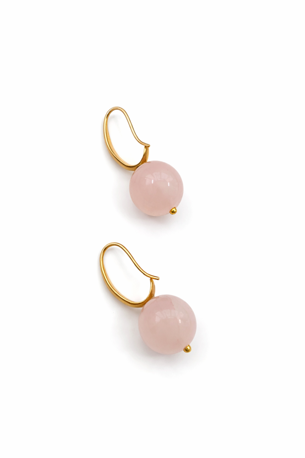 Troyes collection - Large Rose Quartz Orb Earrings