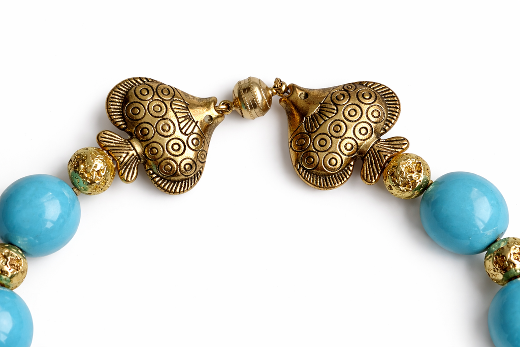Marseille collection - Turquoise Kissing Fish Necklace