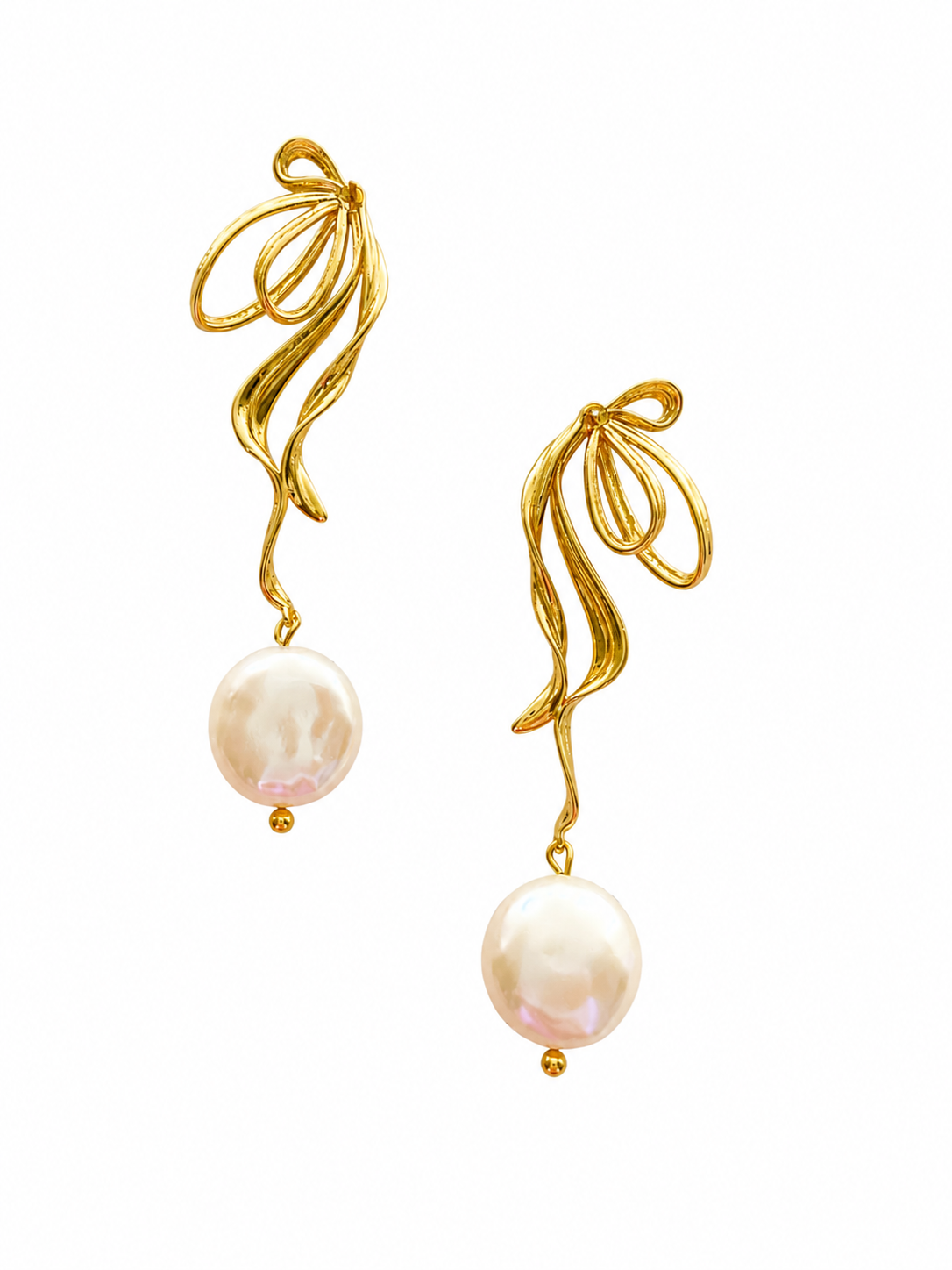 Fontanges collection - Fontanges Earrings With Coin Pearls