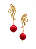 Fontanges collection - Fontanges Earrings With Red Sea Bamboo Orbs