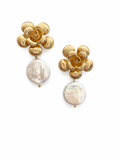 Giverny collection - Camélia Earrings With Large Coin Pearls