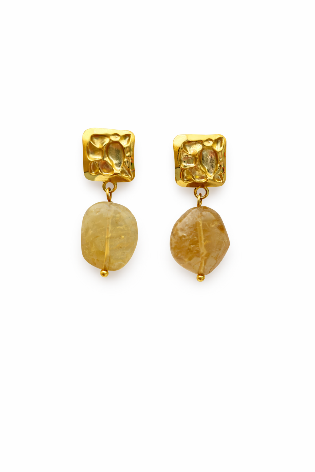 Cassis collection - Small Cassis Earrings With Amber Citrine Stones