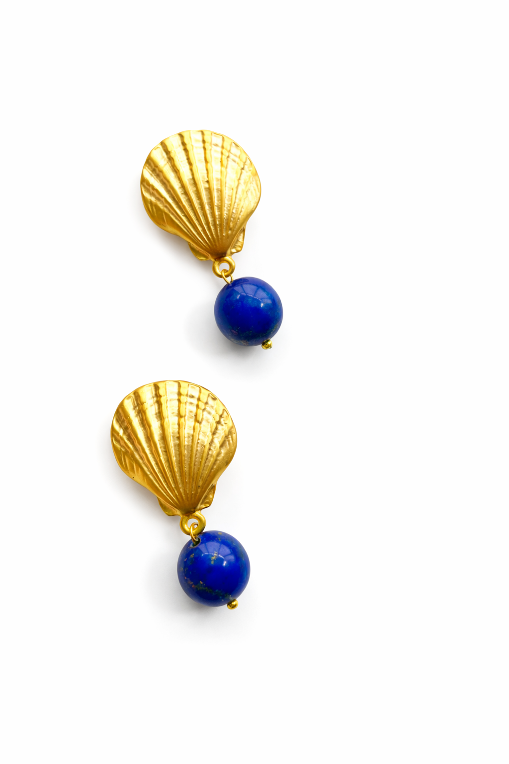 Marseille collection - Lapis Seashell Earrings