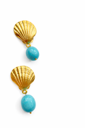 Marseille collection - Turquoise Seashell Earrings