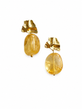 Luberon collection - Gordes Earrings With Citrine Rock Crystal Nuggets