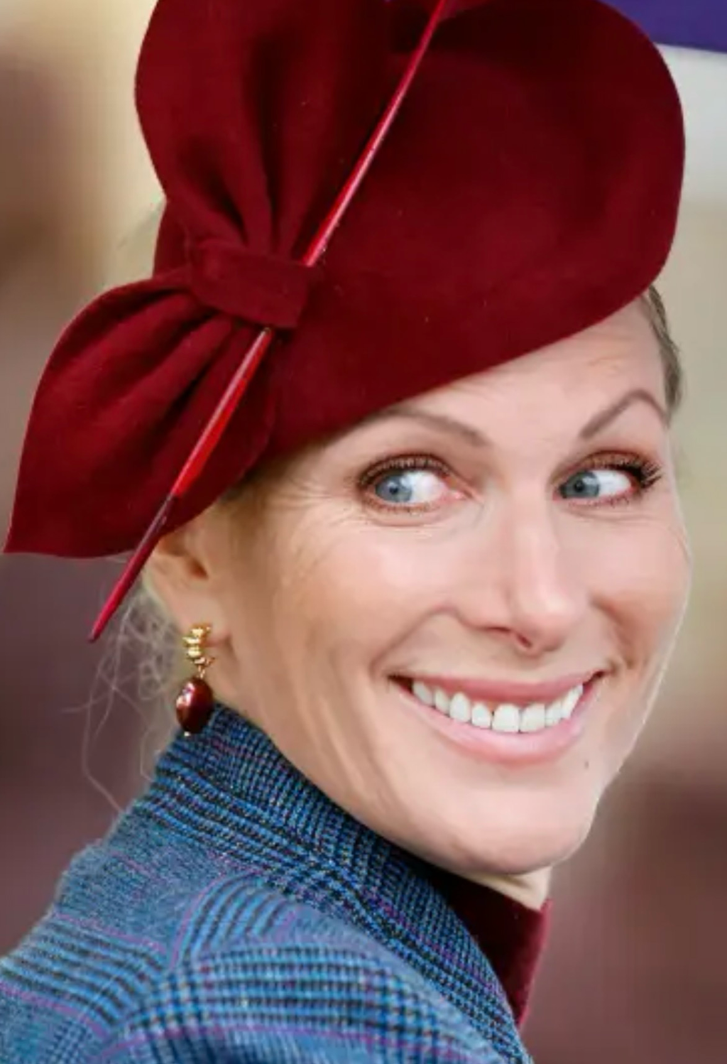 Seen on Zara Tindall at Cheltenham in October 2026 - Cassis Croissant Earrings With Fire Pearl Coin Pendants