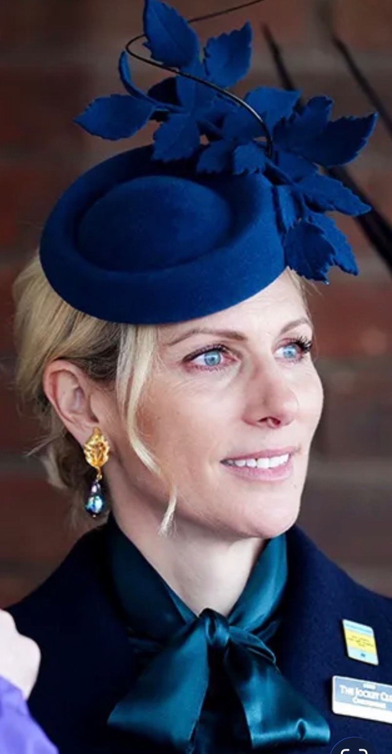 Seen on Zara Tindall at Cheltenham 2026 - Giverny Peacock Baroque Pearl Earrings