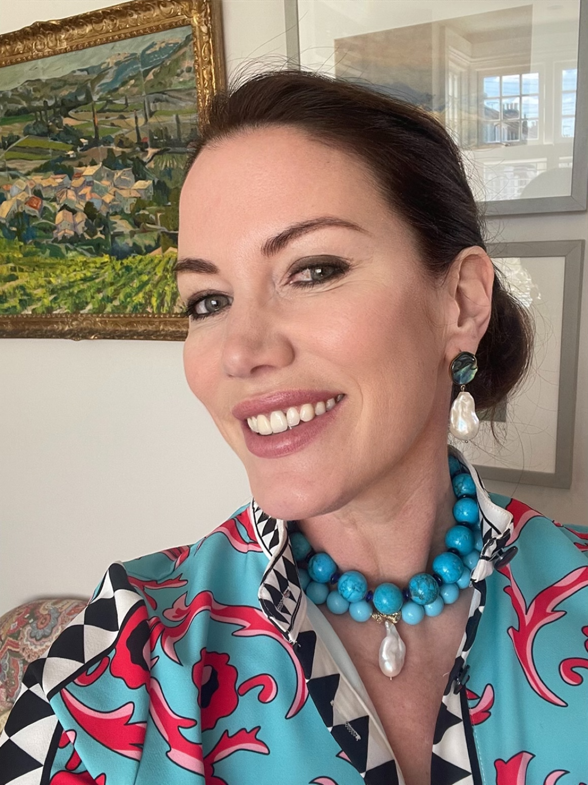 Cassis collection - Turquoise And Baroque Pearl Pendant Necklace