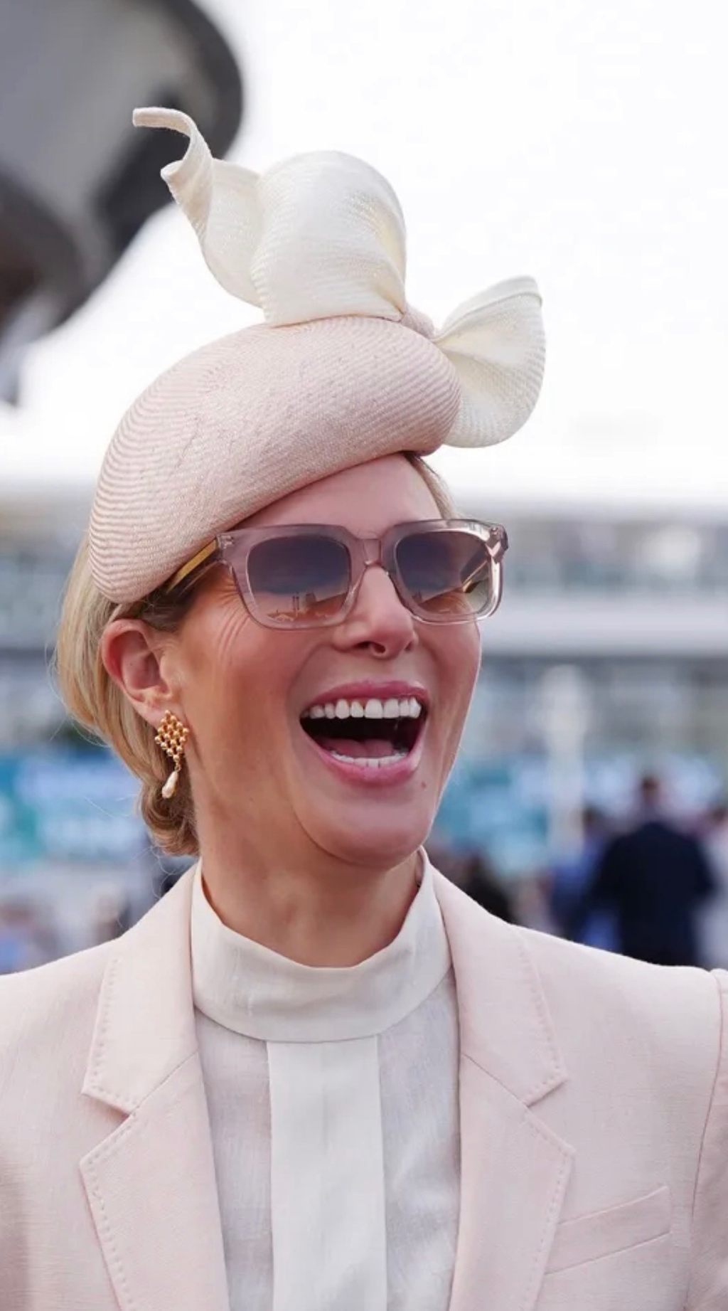 Seen on Zara Tindall at Cheltenham 2026 - Luberon Nid d'Abeille Baroque Coin Pearl Earrings