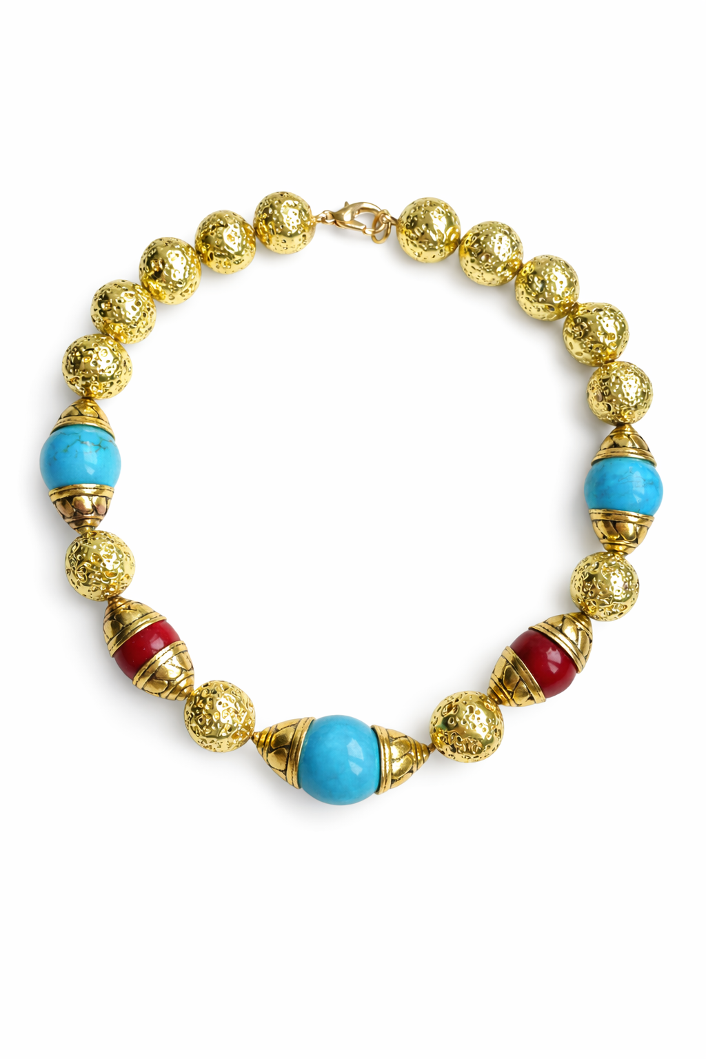 Marseille collection - Turquoise And Bamboo Berber Necklace