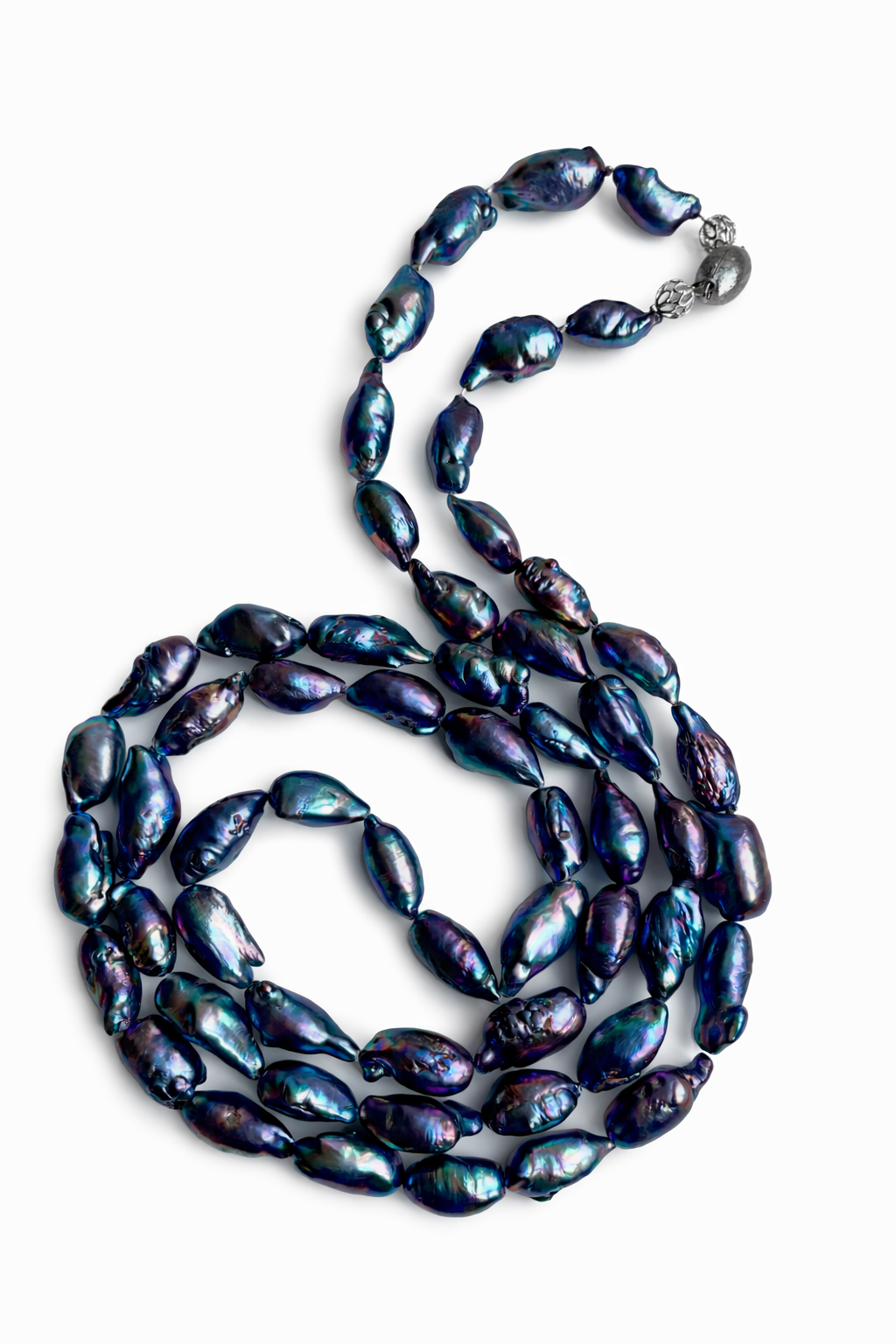 Giverny collection - Extra Long Rare Peacock Baroque Pearl Necklace