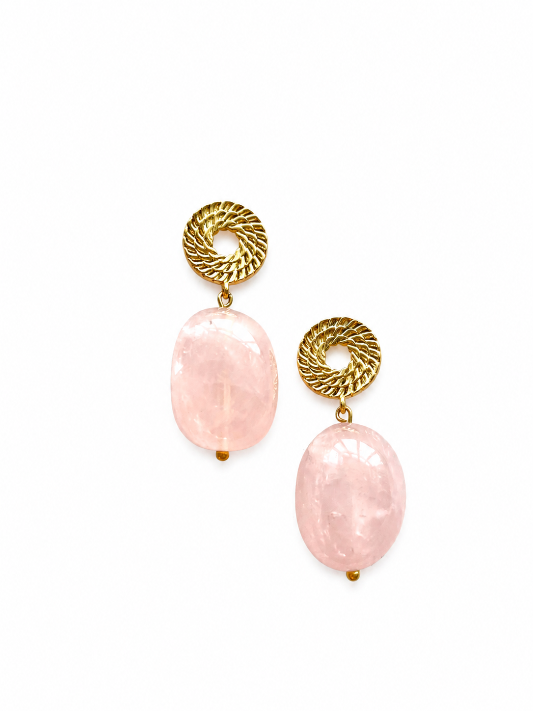 Cassis collection - Le Cercle Earrings In Rose Quartz