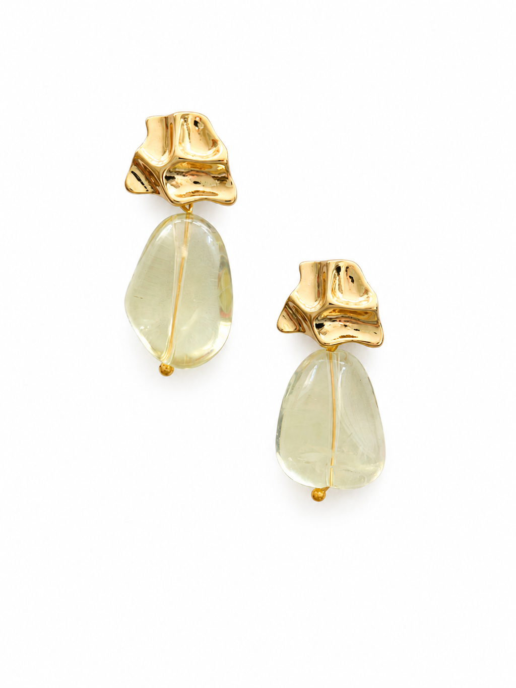 Seen on Zara Tindall at Royal Ascot in June 2026 - Gordes Earrings With Pale Yellow Rock Crystal Nuggets - Luberon collection