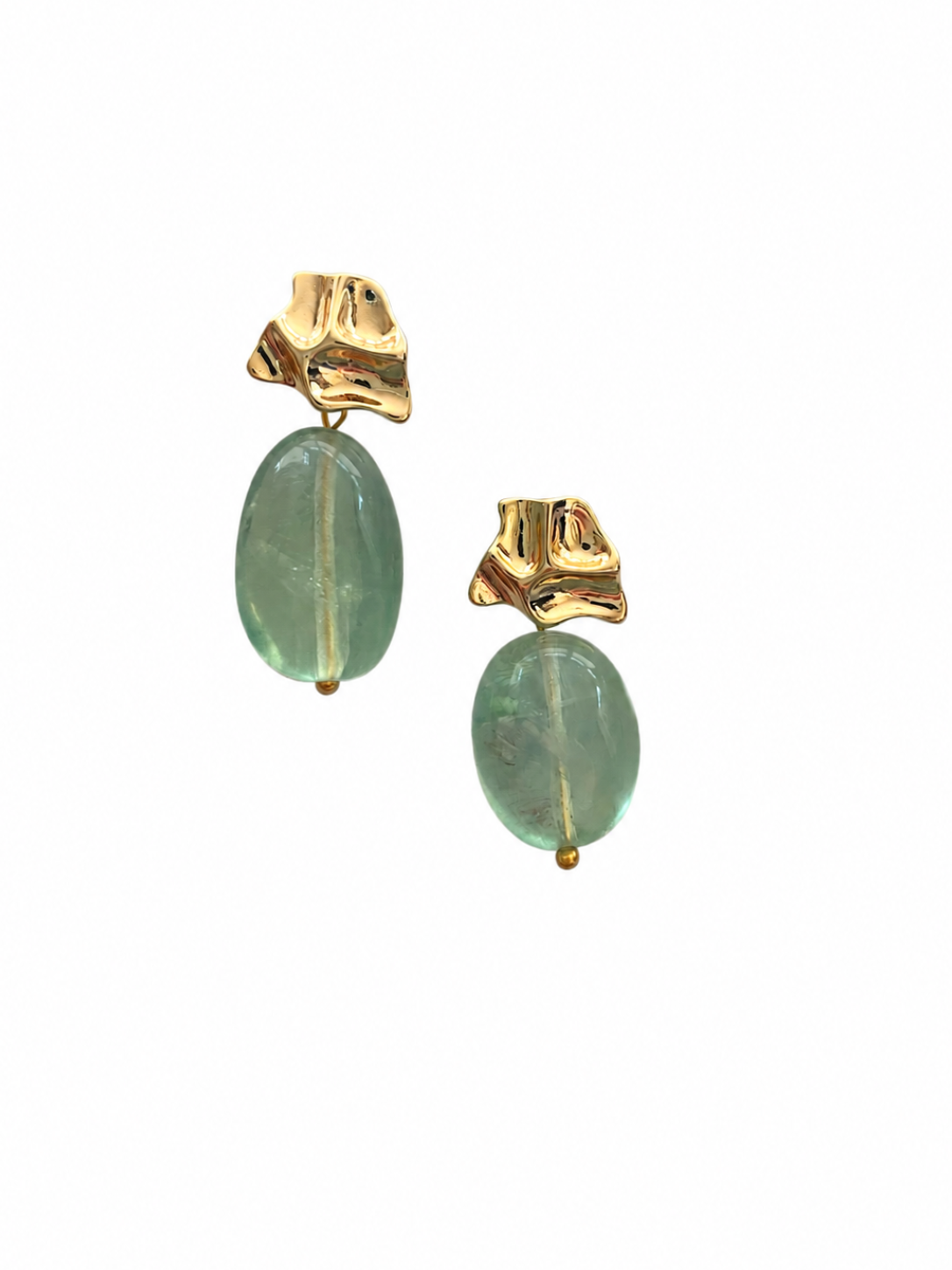 Luberon collection - Gordes Earrings With Green Rock Crystal Nuggets