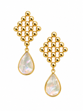 Luberon collection- Nid D'abeille Earrings With Mother Of Pearl Pendants