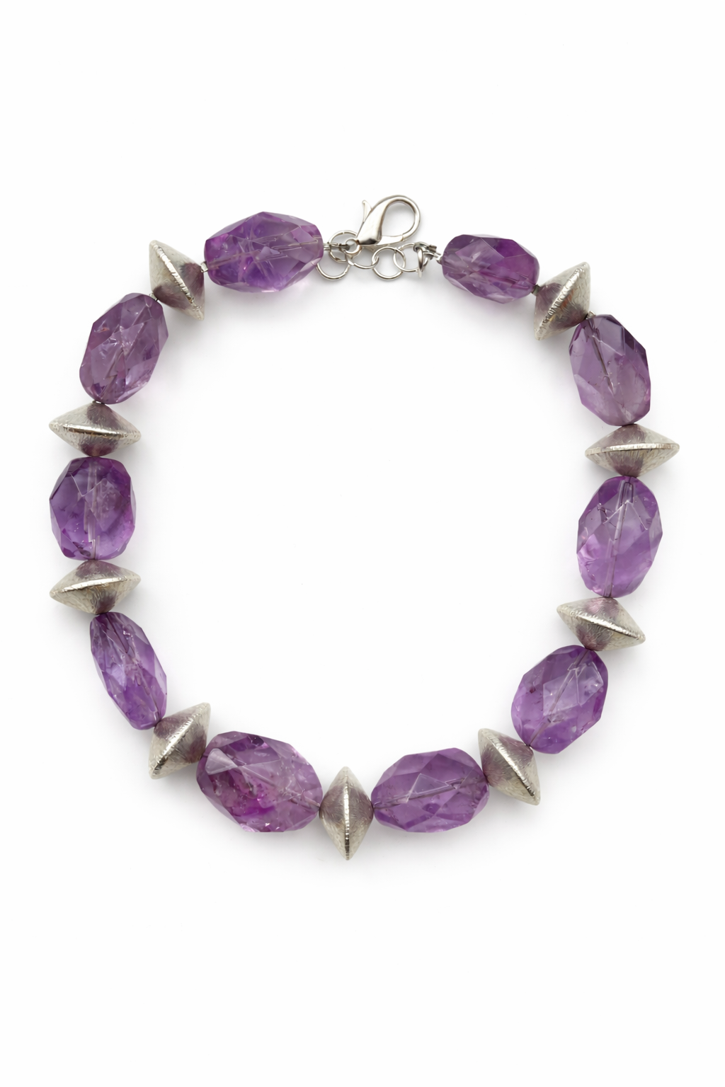 Marseille collection - Amethyst And Silver Plated Necklace