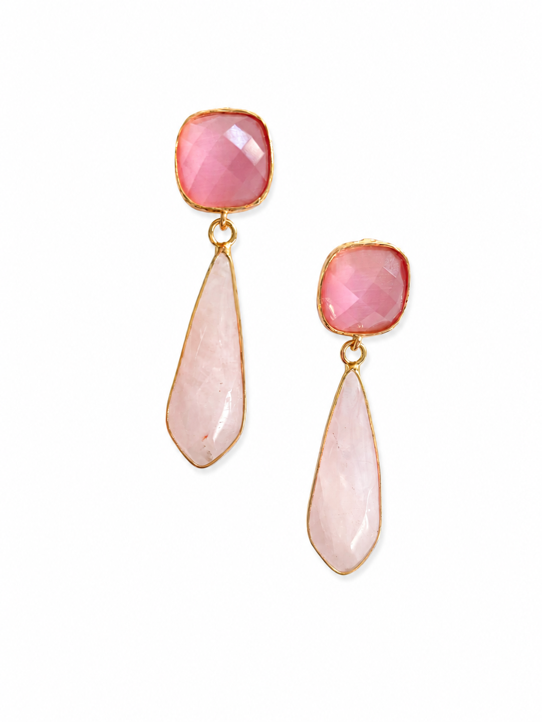 Marseille collection - Basilique Earrings In Rose Quartz