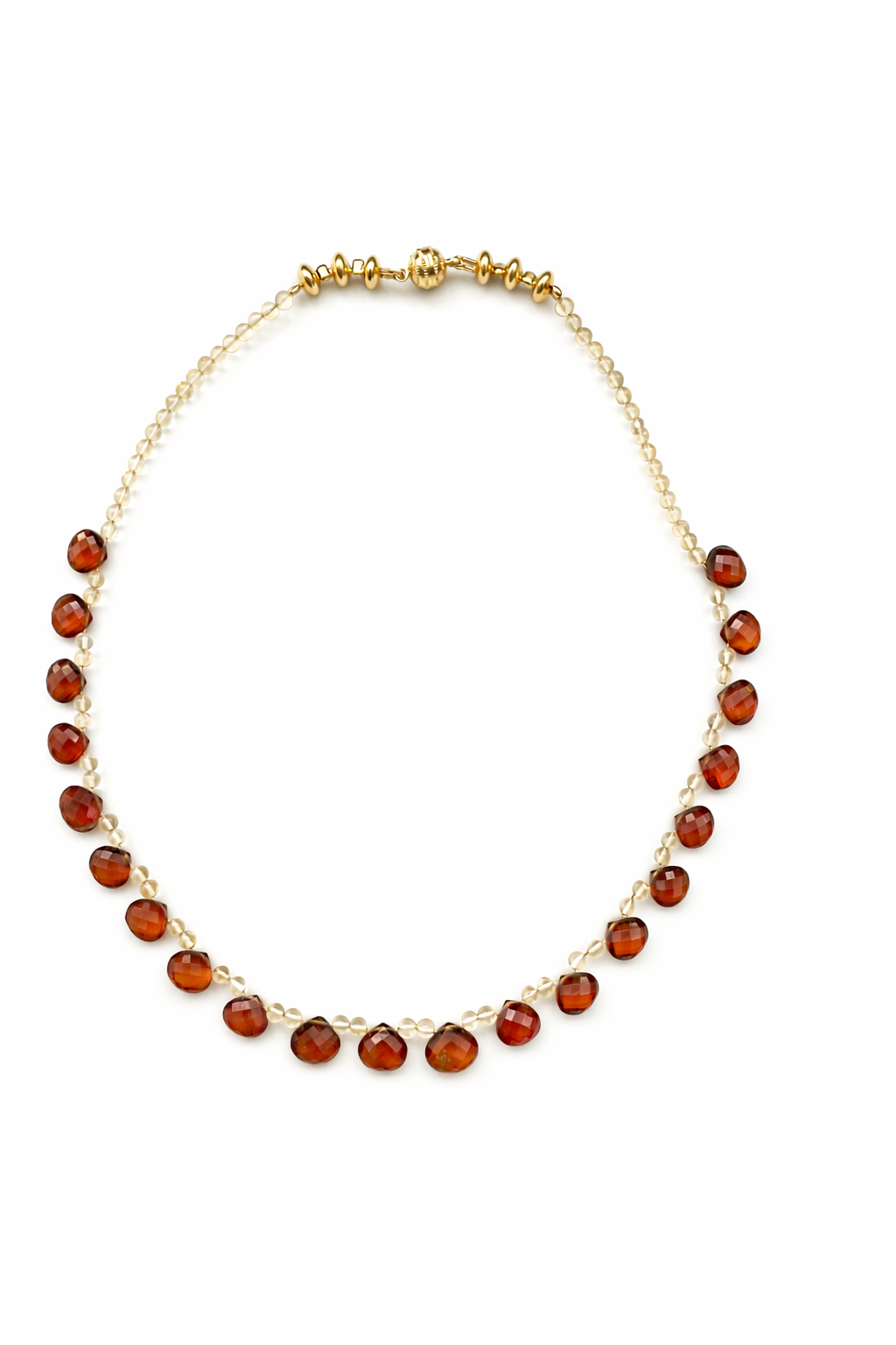 Perigord collection - Hessonite Garnet And Citrine Raindrop Necklace